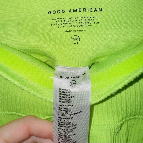 Good American Rib Seamless 7/8 Leggings in Lemon Lime size 5/6 - Picture 5 of 6